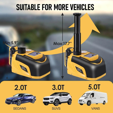 Cordless 5 Ton 18V Electric Car Jack Kit With Portable Hydraulic Lift Automatic Tire Change Tools For Sedans And SUVs Battery Powered