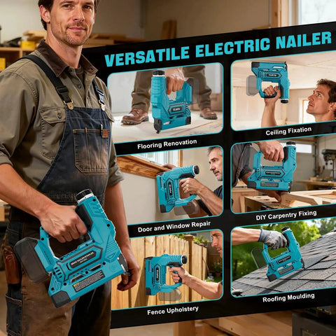 Effortless cordless 18 gauge brad nailer for precise trim, cabinetry, and light upholstery in various usage scenarios.
