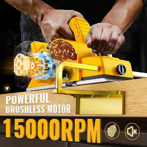 Cordless Three And A Quarter Inch Hand Planer With Brushless 15000 RPM 82 Millimeter Width Depth 0 To 2 Millimeter Ideal For Smoothing