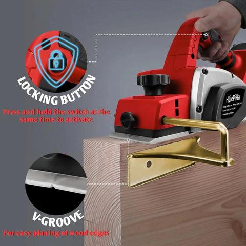 Cordless Handheld Planer For Milwaukee 18V Battery 3-1-4 Inch Width 15000 RPM Brushless Motor Portable Wood Planer