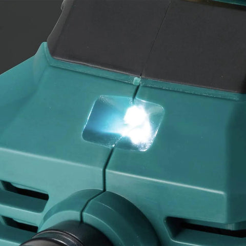 Makita DMP181ZX cordless high-pressure inflator housing in teal with square metal plate.