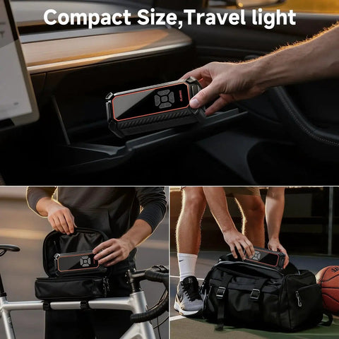Cordless Tire Inflator Portable Air Compressor With 150 PSI Dual Power 6000mAh Battery And 12V DC Fast Air Pump