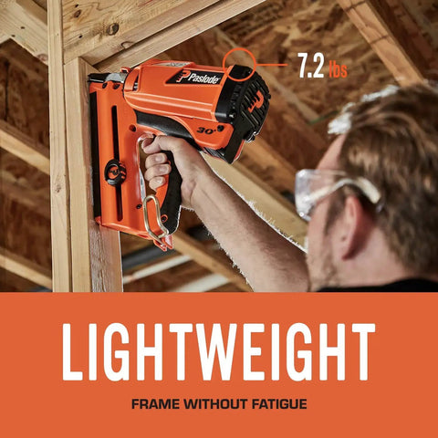 Effortlessly speed up framing with a cordless XP Framing Nailer powered by battery and fuel cell, driving nails flush into LVL and hardwoods, no compressor needed, and includes battery, fuel cell, and nails for immediate project start