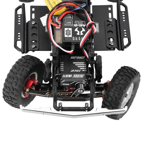 Coreless High Torque Micro Servo with Mount and Servo Horn for SCX24 C10 JLU Bronco Axial 1/24 RC Crawler Car Upgrade Parts (Black) installed on RC car chassis
