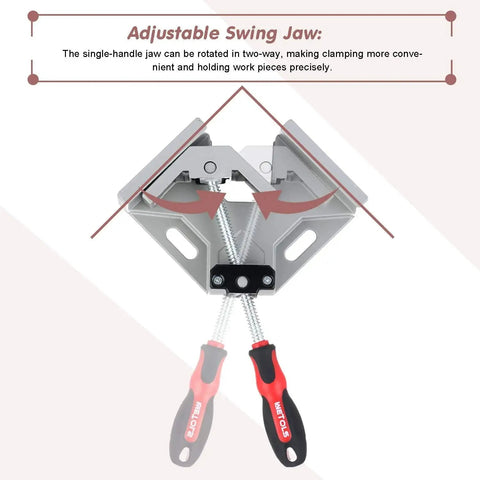 Corner Clamp Set For Woodworking Four Pack With Ninety Degree Right Angle And Adjustable Pro Grade Swing Jaw Clamps For Framing And Joinery