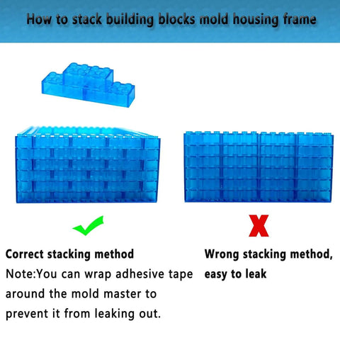 Instructions for stacking blocks in Adjustable Demolding Block Mold Housing Set For Silicone Molds Making Mold Master Kit