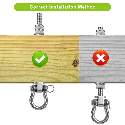 Correct installation method for 6 Pack Wood Beam And I Beam Hanger Set Stainless Steel Permanent Anti Rust Heavy Duty Swing Hooks