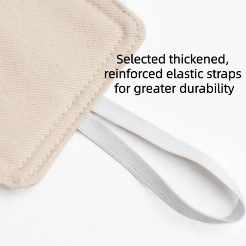 Close-up of 3 Pack Door Silencers And Stoppers With Adjustable Elastic Straps, Soft Cotton Cushioned Pads To Cut Door Clank And Noise.