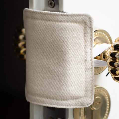 3 Pack Door Silencers And Stoppers With Adjustable Elastic Straps, Soft Cotton Cushioned Pads To Cut Door Clank And Noise
