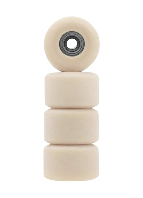 Apex Series Fingerboard Wheels With New Street Shape Teak Tuning 61D Urethane Wheels 7.7mm Diameter ABEC 9 Stealth Bearings, Coyote Tan