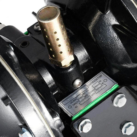 Close-up of Cozyel Air-Operated Diaphragm Pump Double Diaphragm Pump 1 inch Inlet & Outlet, aluminum body detail