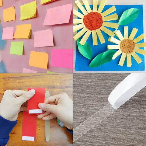 Two Rolls Of One Quarter Inch Six Millimeter Double Sided Adhesive Tape For Arts And Crafts Scrapbooking Card Making Gift Wrapping DIY Projects Photography And Office School Supplies Easy To Peel Yet Strong Hold And Removable By Hand used in crafts and projects