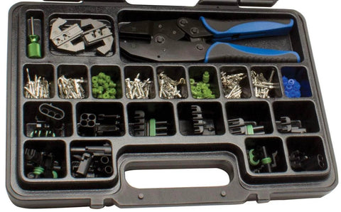 Crimp Right Weather Tight Connector Crimping Kit Ferrule Crimper Plier Wire Stripper and Connectors Terminal Crimp Tool Kit