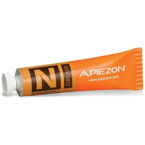 Apiezon N cryogenic vacuum grease tube, orange body with white cap, Apiezon brand