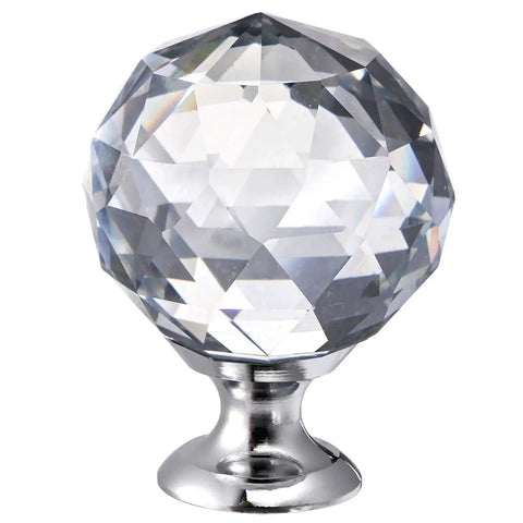 Crystal Glass Cabinet Knobs 30mm Ball Shape Pulls Set of 20 With Screws For Cabinets Drawers Dresser Cupboard Kitchen