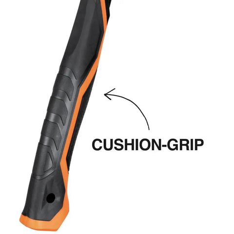 22 Ounce Milled Face Framing Hammer With Straight Claw For Precision Framing And Strong Driving Forged Steel Construction Magnetic Nail Starter And Extra Large Squared Strike Face Designed For Pro Carpentry And Rough Framing Tasks showing cushion-grip handle.