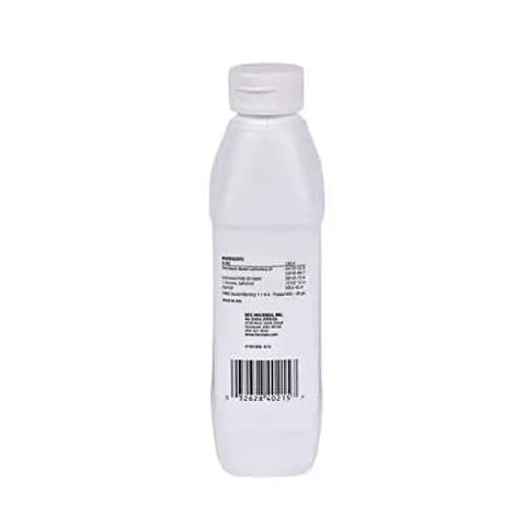 Back view of bottle labeled Dark Cutting Oil For High RPM Threading Of Steel And Brass Pipe 32 Oz Sulfonated And Chlorinated Formula