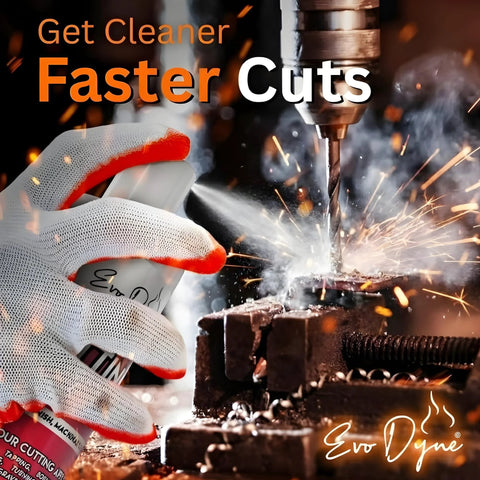 Industrial Grade Cutting Oil For Drilling Tapping And Milling 8 Oz Made In USA Safe On Metal And Glass Quality Fluid For Stainless Steel Titanium And All Metals Evo Dyne Engineered To Lubricate Cut And Cool Under High Pressure For CNC And Manual Machines