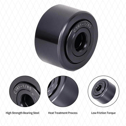 ✝️ 1 pcs cyr 1 1/8 s yoke cam follower roller bearing, 0.3125" bore x 1.1250" OD x 0.6875" width chrome steel sealed cylindrical roller