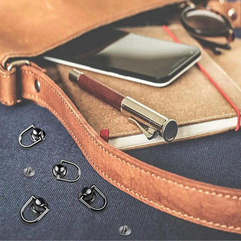 40 Pcs D Ring Stud Screw Set With Rotatable Ball Post Heads In Black Durable Tin Alloy for DIY leather bags and accessories