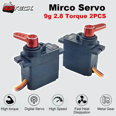 2PCS D9025MG 9g Mini Servo, Micro Full Metal Gear Digital Servo with Metal Horn for RC Car Model Boat