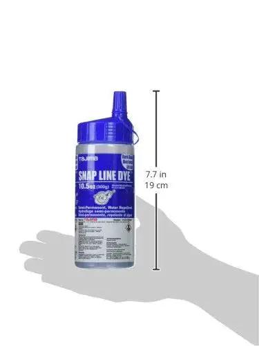 Dark blue marking chalk delivers clear, bold snap lines with an ultra-fine semi-permanent formula for construction, woodworking and fabrication; durable 10.5 oz bottle with an easy-fill nozzle for quick, spill-free refills.
