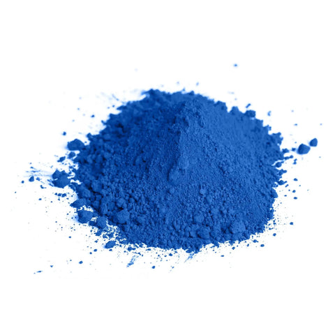 Dark blue powder from marking chalk on white background. Dark blue marking chalk delivers clear, bold snap lines with an ultra-fine