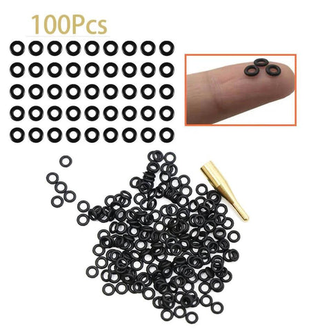 100 Pack Dart Shaft O Rings Non Slip Rubber O Rings for Metal Shafts Dart Accessories Kit Black Pro Grade Wear Resistant Cushioning Keeps Shafts Firm and Prevents Falls With AB Thread Apron Tool Included