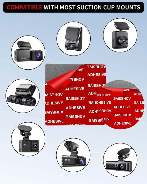 Six Pack Dash Cam Adhesive Pads Set For Mounting Heat Resistant Double Sided Tape Squares And Rounds That Grip Windshields