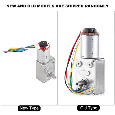 Gear Reduction Motor, DC 12V High Geared Motor Reduction Motor with Encoder Srong Self Locking, Motor Worm, front view of new and old models