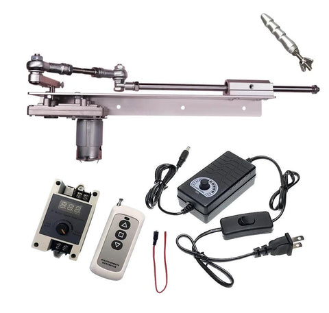 DC24V reciprocating metal linear actuator kit with remote, end connector, and power supply, 20–80mm stroke
