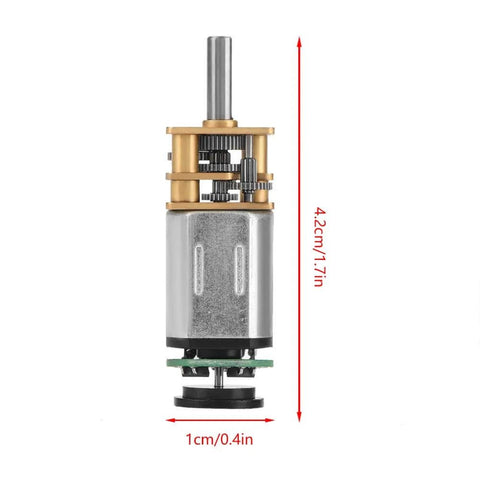Front view of DC 6V 2W Micro Speed Reduction Motor Mini Motor with Magnetic Coded Disc Hall Encoder (70RPM) showing gear and shaft