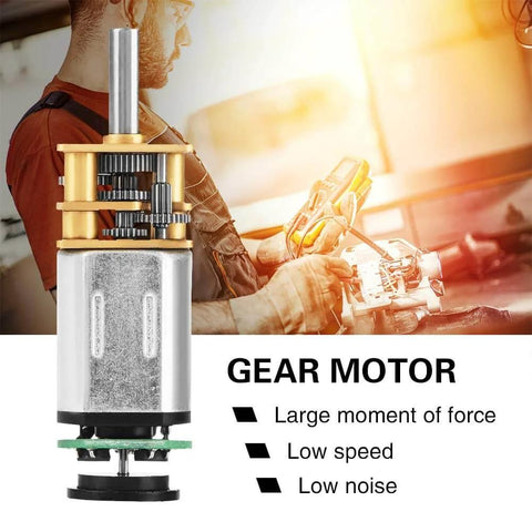 DC 6V 2W Micro Speed Reduction Motor Mini Motor with Magnetic Coded Disc Hall Encoder (70RPM) displayed in workshop