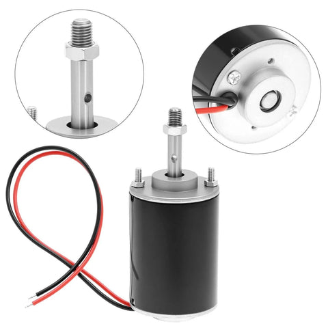 30W Permanent Magnet DC Motor 12V/24V Mini Brushed Motor with 3500/7000 RPM Reversible CW/CCW, 43mm Output Shaft for DIY Projects