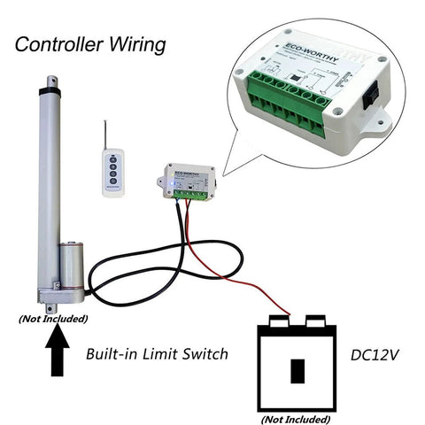 ECO-WORTHY forward/reverse DC motor controller kit with wireless remote for 12V/24V linear actuators.