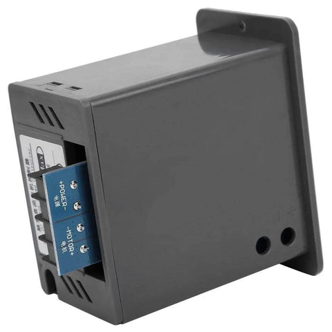 Side view of a DC12V-60V/20A Motor Speed Controller, DC Motor Speed Controller, Forward/Reverse Electric Motor Speed Regulator for DC Brush Motor.