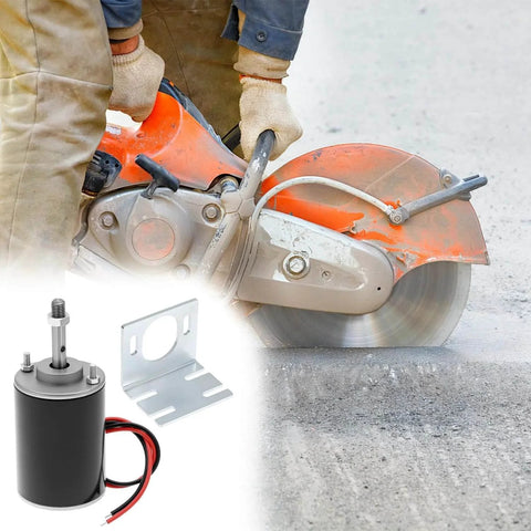 30W Permanent Magnet DC Motor 12V/24V Mini Brushed Motor, shown with 43mm output shaft, suitable for cutting and grinding tools