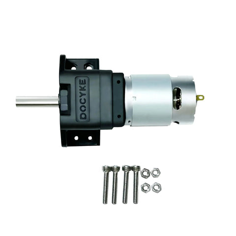 6v 12V18V 24v 200W-DC Planet Gear Motor 350kg.cm High Torque Mini Metal Geared Motor with screws and nuts visible