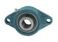 Front view of 1-7/16 in (36.51 mm) 2-Bolt Flange with Cast Iron Housing, Medium-Duty Sealed Ball Bearing Insert, Set-Screw Lock.