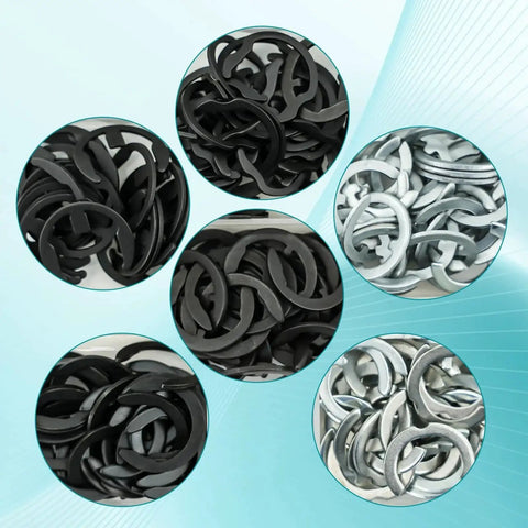Ultimate 120 Piece Deadlock Plug Retainer Clips Kit For Kwikset And Schlage Locks showing assorted black and silver retaining rings.