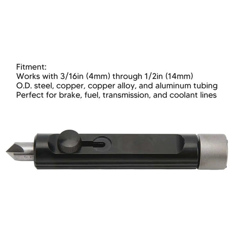 Tubing Deburring And Flaring Tool For Brake Lines Three Sixteenth To One Half Inch Hand Reamer shown with material compatibility