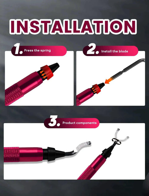 Installation steps for Deburring Tool Kit With 12 HSS Rotary Blades For 3D Printing Resin And Metal Finishing.
