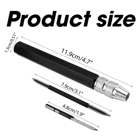 3 Piece Scraper Deburring Tool Set With Adjustable Trimming Blade Triangular Trimmer Pencil Steel Cutter size dimensions