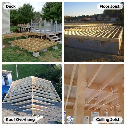 Installation of ✝️ 20 Pcs 2x10 Joist Hangers,20 Gauge Metal Face Mount Joist Hanger, Lu210 Joist Hangers Galvanized, Hurricane Ties for Rafter