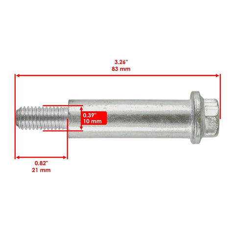2 Deck Wheel Bolt Compatible with John Deere EZTrak Z365R Z375R Z425 Z435 Z445 GX21012, close-up with measurements