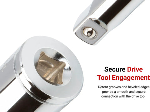 Deep Reach Three Eighths Inch Drive Fifteen Sixteenth Inch Deep Six Point Socket For Hex Fasteners That Grip Flat Sides