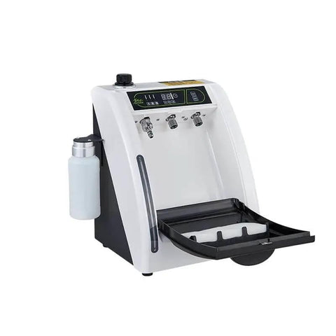 Front view of Pro Grade Handpiece Maintenance Oil System with precise oiling timer, auto air flush, and oil mist reduction door.