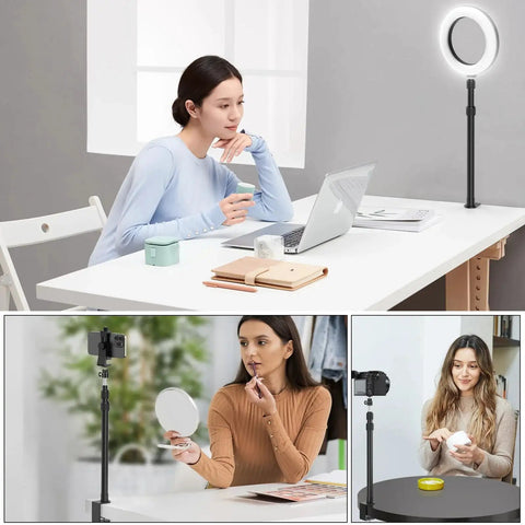 Two Pack Desk Mount With 1/4 And 3/8 Inch Screws And Ball Head, 17 To 41 Inch Adjustable Aluminum Stand For DSLR And Ring Light setup