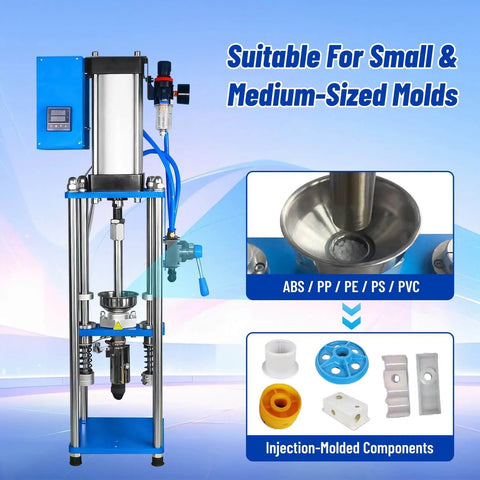 30G Vertical Injection Molding Machine Semi Automatic Pneumatic Operation For ABS PVC PP PC PET Polymers 110V Desktop Micro Molder