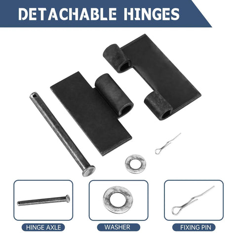 6 Pcs Weld On Hinges Heavy Duty 4" x 4", MOZCORN Weldable Butt Hinges for Gates Garage Trailer Doors, components shown